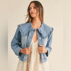 Peter Pan collar denim jacket